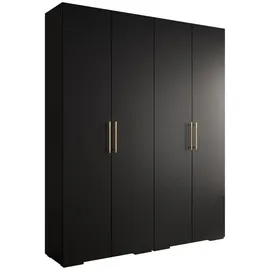 abiks möbel Drehtürenschrank INOVA 200 x 236,7 x 47 cm Schwarz/Gold