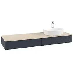 Villeroy & Boch Antao Waschtischunterschrank 1600x190x500mm L16153HG mit Beleuchtung mit Struktur FK/AP: HG/3