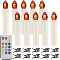10er-packung Flammenlose Kerzen Mit Fernbedienung Und Clip, Einstellbarer Helligkeit, Flackernden Leds, Batteriebetrieben, Kabellose Elektrische Teelichter Zur Weihnachtsbaumdekoration