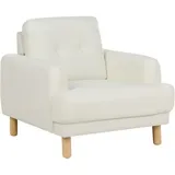 Beliani Sessel, Weiß, Hellbraun, Textil, 88x85x90 cm, Wohnzimmer, Sessel, Polstersessel