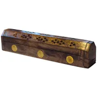 Saraswati Räucherstäbchenhalter "India Truhe Blume des Lebens" Holz 30
