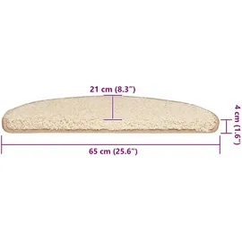 vidaXL Stufenmatten 30 Stk. 65x21x4 cm Creme Halbrund Groß