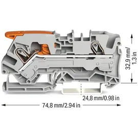 WAGO 2106-1201 Durchgangsklemme 7.50mm Push-In-Klemme Grau