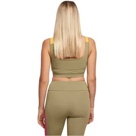 URBAN CLASSICS Color Block Sport-bh Khaki / Bright Violett / Magic Mango L