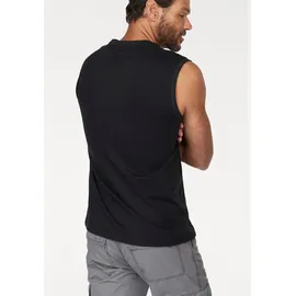 MAN'S WORLD Muscleshirt MAN'S WORLD, Herren, Gr. XL (56/58), schwarz (blau, schwarz), Single Jersey, Obermaterial: 100% Baumwolle, bedruckt, Basic, regular fit, Rundhals, Shirts, ärmellos, bedruckt, Rundhalsausschnitt, aus 100% Baumwolle, Topseller