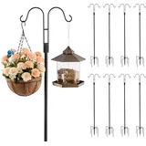 Vevor Schäferhaken 8er-Pack, Hirtenhaken 156 cm, Garten Doppelhaken Laternenstab, 1,9 cm dicke Gartenhaken zum Aufhängen von Kolibri-Futterspendern, Pflanzenkörben, Solarlaternen, Windspielen