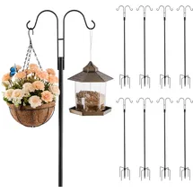 Vevor Schäferhaken 8er-Pack, Hirtenhaken 156 cm, Garten Doppelhaken Laternenstab, 1,9 cm dicke Gartenhaken zum Aufhängen von Kolibri-Futterspendern, Pflanzenkörben, Solarlaternen, Windspielen