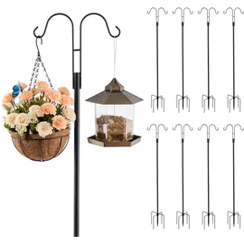 Vevor Schäferhaken 8er-Pack, Hirtenhaken 156 cm, Garten Doppelhaken Laternenstab, 1,9 cm dicke Gartenhaken zum Aufhängen von Kolibri-Futterspendern, Pflanzenkörben, Solarlaternen, Windspielen