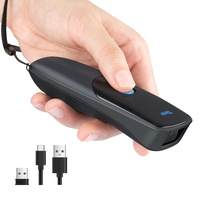 Tera Pro Series 2D QR 3-in-1 Portable Mini Barcode Scanner Bluetooth & USB Cable & 2.4G Wireless with Time Prefix/Suffix, 1200 mAh Better Efficiency, Model 1300 Blue