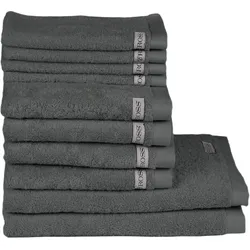 Handtuch Set ROSS "Sinfonie", grau (schiefer), 10 tlg., Frottier, Frottier, Obermaterial: 100% Baumwolle, Handtuch-Sets, beinhaltet Gästetücher, Handtücher und Badetücher