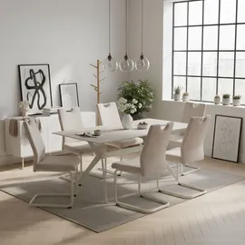 Hela Freischwingerstuhl Tivoli Mikrofaser creme 2er Set
