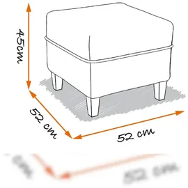Supellex Sofia Ohrensessel mit Hocker | Samt-Velours Orient Terra