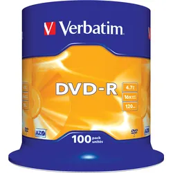 Verbatim 100 x DVD-R - 4.7 GB 16x - mattsilber