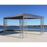 QUICK STAR Metall Pavillon 3x4m Silver Garten Partyzelt Anthrazit RAL 7012