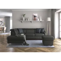 Ecksofa SIT & MORE "Freetown L-Form", schwarz, B:252cm H:84cm T:216cm, Sofas, inklusive Kopfteilverstellung und komfortablem Federkern