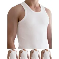 Normani 5 Stück Herren-Unterhemd Doppelripp in Weiß | Gr.: XXL