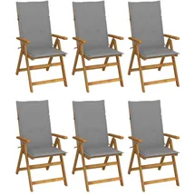 vidaXL Gartenstuhl 59 x 69 x 111 cm braun 6 St.