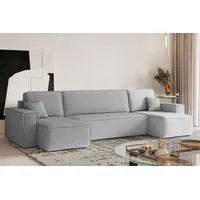 Kaiser Möbel Ecksofa mit schlaffunktion und bettkasten, Sofa U-form,Couch U-form BEST stoff Neve Grau - Grau