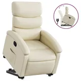 vidaXL Relaxsessel mit Aufstehhilfe Kunstleder 92 x 99,5 x 0 cm Creme