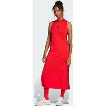 adidas Essentials 3-Streifen Racerback ärmelloses Langes Kleid Pure Ruby / Black S