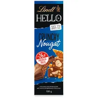 Lindt Schokolade HELLO Crunchy Nougat, Promotion | 6 x 100 g Tafel | Vollmilch-Schokolade mit Nougat-Krokant-Füllung | Schokoladentafel | Schokoladengeschenk