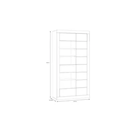Möbel Kraft Vitrine Push-to-Open 100,8 x 41,4 x 195,9 cm Weiß