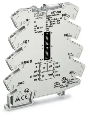 Wago 857-401 Trennverstärker, Strom- und Spannungseingangssignal, Strom- und Spannungsausgangssignal 857401