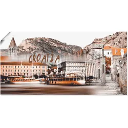 Artland Wandbild »Kroatien Skyline abstrakte Collage«, Kroatien, (1 St.), als Leinwandbild, Poster in verschied. Größen Artland Farbe Bild(er): naturfarben