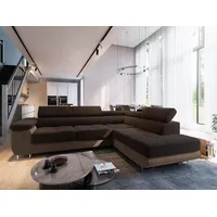 masseno Ecksofa SELVA mit Schlaffunktion L-Form, Sofa mit Bettkasten, Wohnzimmersofa, Couch, Soffa, Bettsofa, Couchgarnitur- Braun, MONOLITH 29... - Braun