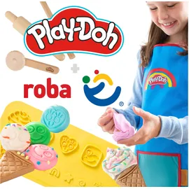 roba Play-Doh nachhaltiges Spielset 3D-Kreativmatte 12 Knetdosen FSC-Holzwerkzeuge