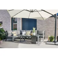 Primaster Elbasan Dining Lounge Set grau inkl. Kissen