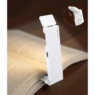 vtiger Leselicht, USB wiederaufladbares Buchlicht zum Lesen im Bett, Clip-on LED Leseleuchte, 3 Bernstein Farben&4 Helligkeit Dimmbar,langlebige tragbare Lesezeichen Lampe für Buch Liebhaber,Kinder