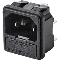 TRU Components TC-10088372 Kaltgeräte-Steckverbinder C14 Stecker, Einbau vertikal Gesamtpolzahl: