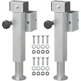 The Drive 2X Anhänger Ausdrehstütze 60x60mm klappbar 410-655mm je 1300 kg mit Schraubensatz | stufenloser Hub 235mm | Flanschhöhe 85mm | für Kipper, Hochlader etc.
