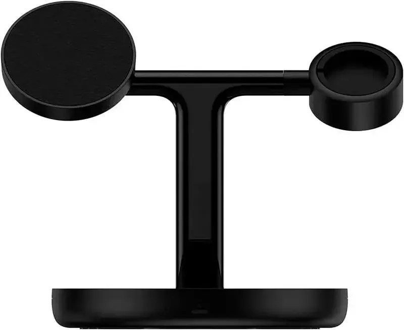 Baseus 3-in-1 kabelloses magnetisches Ladegerät 20W, Schwarz, mit 12V/2A(EU) Schnellladegerät und USB Typ-C 3A 1 m Kabel