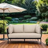 Apple Bee Condor Lounge 2-Sitzer Sofa Aluminium/Olefin