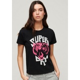 Superdry Kurzarmshirt LO-FI ROCK GRAPHIC FITTED TEE schwarz