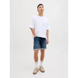 JACK & JONES "JJIRICK JJICON I.K. SHORTS GE 132 SN", Herren, Gr. XS, N-Gr, blau (blau denim), Web, Obermaterial: 48% Baumwolle, 26% Viskose, 25% Polyester, 1% Elasthan, unifarben, regular fit kniefrei, Hosen Shorts, im Five-Pocket Style