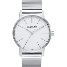 Gigandet Quarzuhr Edelstahl Zugband Silber Weiß Minimalism - G35-001