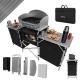 24move 24MOVE® Campingküche CAMPO faltbar, Alu Arbeitsplatte und Staufächern inkl. Windschutz und Tragetasche