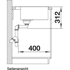 Blanco Subline 500-IF/A SteelFrame weiß + Excenterbetätigung + InFino