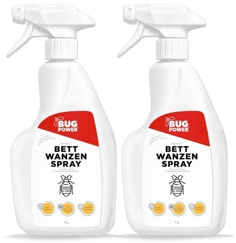 BugPower Bettwanzen Spray - effektiv gegen Bettwanzen und deren Larven: 2 x 1 Liter