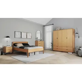 MID.YOU Bett Luna 140 x 200 cm Kiefer massiv eichefarben lackiert