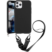 Yoedge Handykette für Xiaomi Redmi Note 7/Note 7 Pro Hülle mit Kordel Umhängenhülle Smartphone Necklace Hülle mit Band 6,3", Schwarz Silikon Handy Schutzhülle TPU Bumper Cover mit Kette abnehmbar