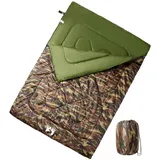 vidaXL Doppelschlafsack mit Kissen Erwachsene Camping 3-4 Jahreszeiten