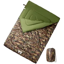 vidaXL Doppelschlafsack mit Kissen Erwachsene Camping 3-4 Jahreszeiten