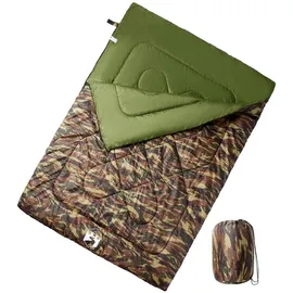 vidaXL Doppelschlafsack mit Kissen Erwachsene Camping 3-4 Jahreszeiten