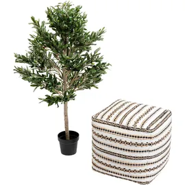 Kare Deko Pflanze Olive Tree 120cm",