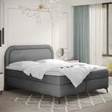 Kaiser Boxspringbett Mit Bettkasten Und Topper Valentino, Mehrere Größen Noel 200x200 Cm Grau