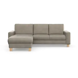 Home Affaire Ecksofa HOME AFFAIRE "Summer L-Form", grau (steel), B:249cm H:91cm T:164cm, 95% Polyester, 5% Polyamid, Sofas, Ecksofa, mit Recamiere, mit oder ohne Bettfunktion und Bettkasten, Cord-Bezug